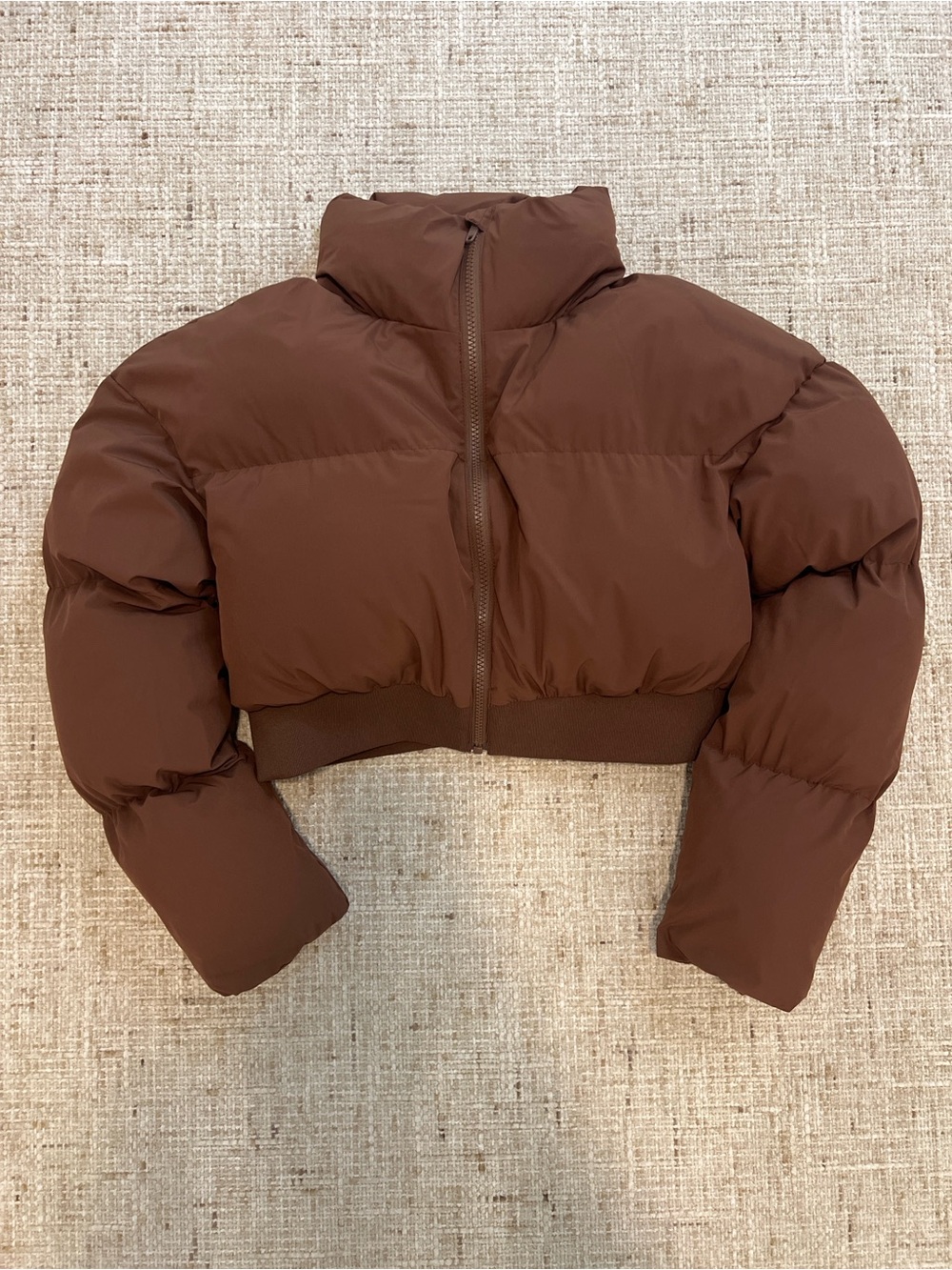 GLOWMODE Women's Cropped Puffer Jacket in Brown
